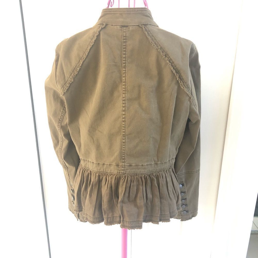 Free people green flared hem military jacket S - Picture 6 of 8